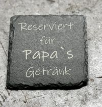 Schiefer Untersetzer Lasergravur personalisierbar