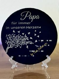 Schieferplatte &Oslash;20cm, individuell beschriftet, 41,65&euro;